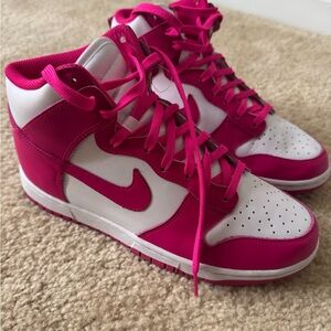 Nike Pink and White Low-Top Sneakers
